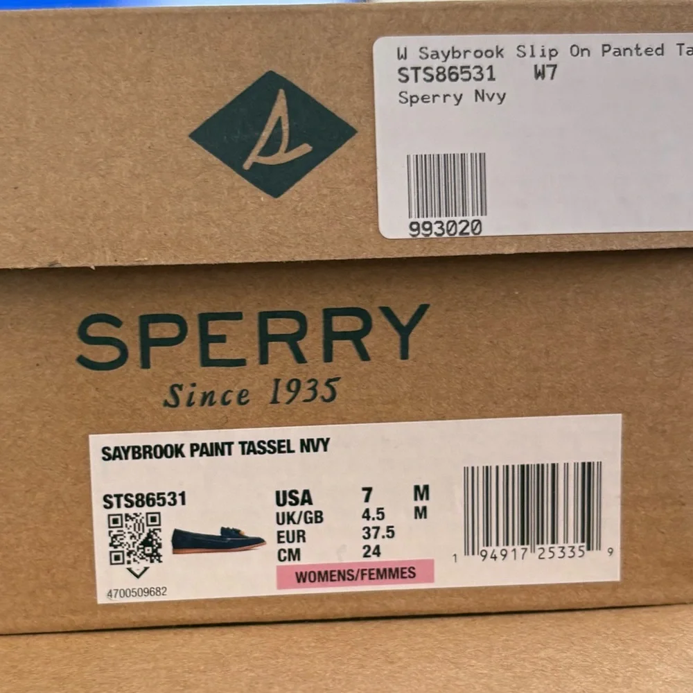 SPERRY NWT Saybrook Painted Tassel Leather Loafer in Navy Sz 7 & 7.5